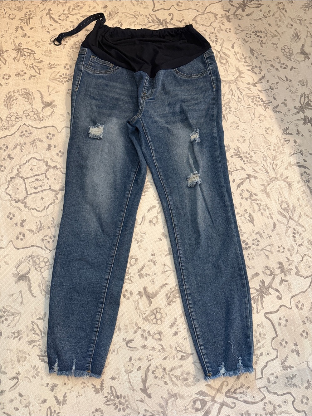 Maternity Distressed Blue Jeans